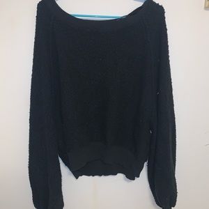 Black balloon sleeve sweater